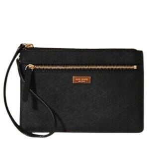 Kate Spade Black Laurel Way Saffiano Leather Wristlet